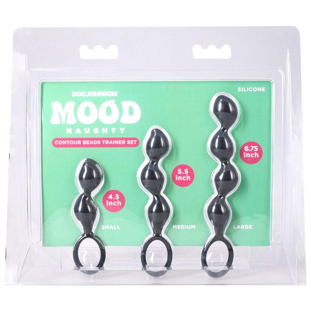 Набір анальних іграшок Doc Johnson Mood Naughty Contour Beads Trainer Set Sex Aura Київ - фото 5