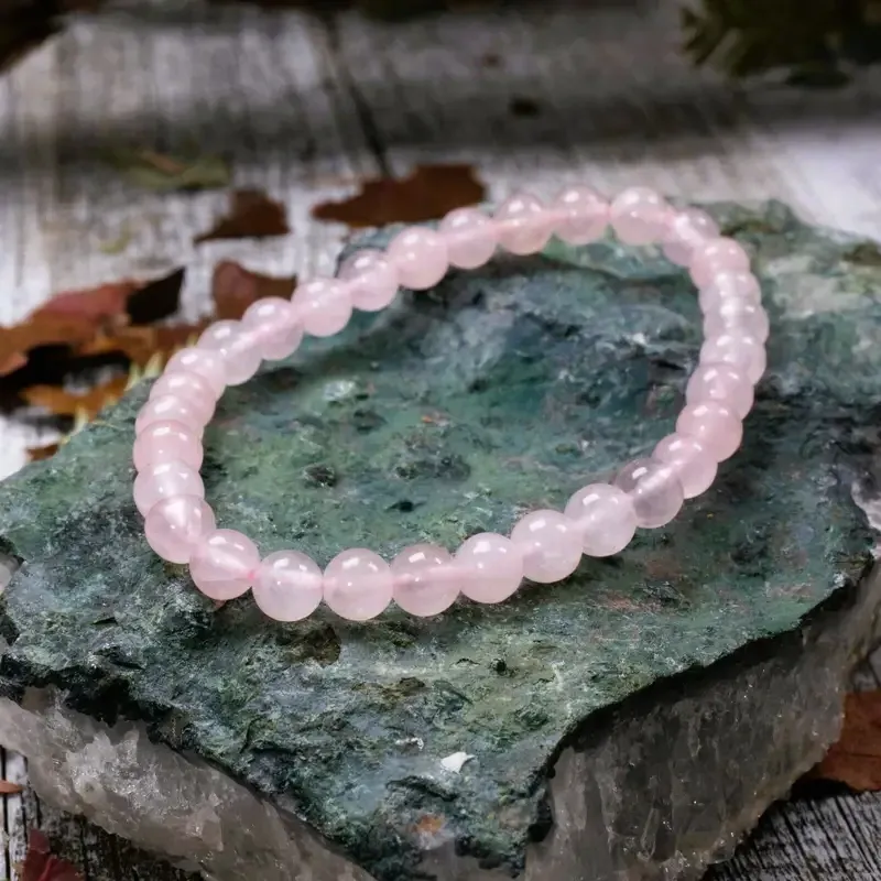 Браслет из розового кварца, бусины 8 мм – натуральный камень Киев - изображение 2