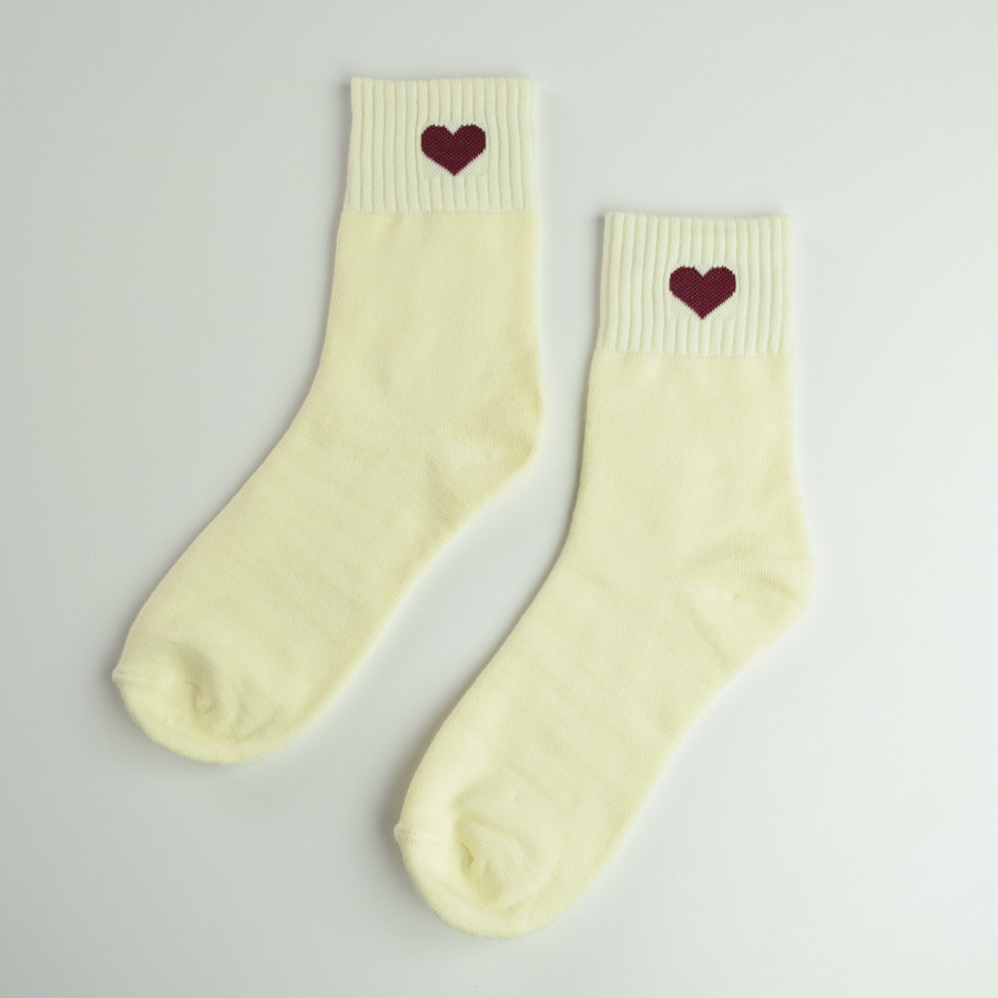 Теплые носки женские классические из сердечком однотонные GM Textile Высокие 36-41 Ванильный Сумы - изображение 2