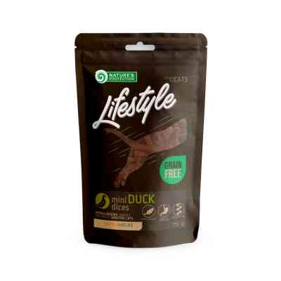 Лакомство для котов Nature's Protection Lifestyle snack for cats mini duck dices 75 г (SNK46146) Винница