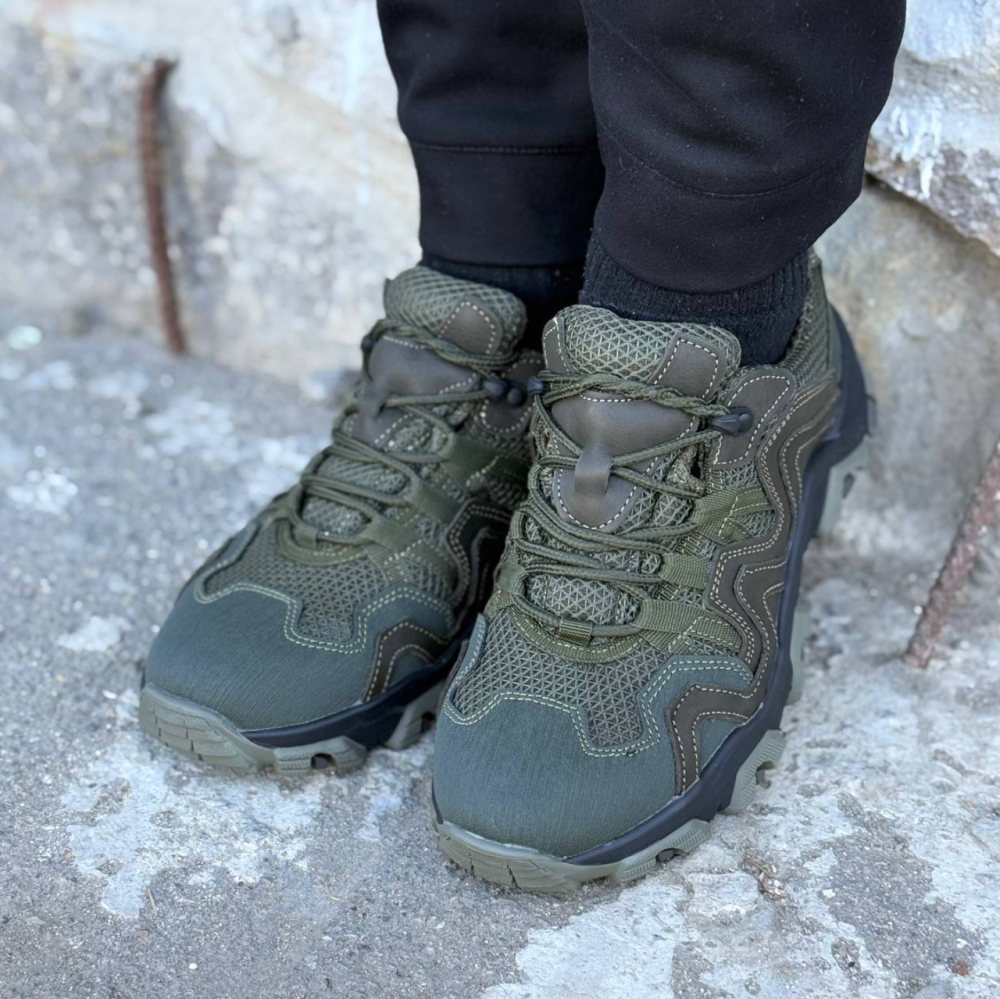 Тактичні чоловічі кросівки олива – військові літні, дихаючі, легкі, зносостійкі, для ЗСУ та служби Львів - фото 10