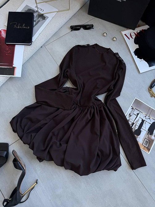 Женское базовое платье с пышной юбочкой рубчик+софт Одесса - изображение 6