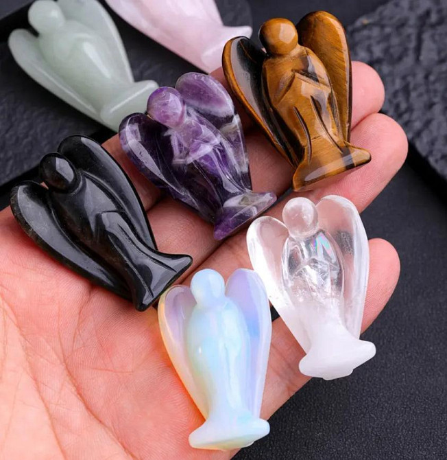 Ангел з гірського кришталю 4,2 см – різьблена фігурка з натурального кварцу Київ - фото 2