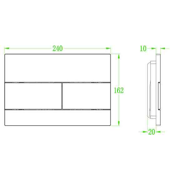 Панель змиву Koer KT-0603-01 240x160x10mm пластикова, кнопка лінійна   ( KR5319 ) 29958 Харків