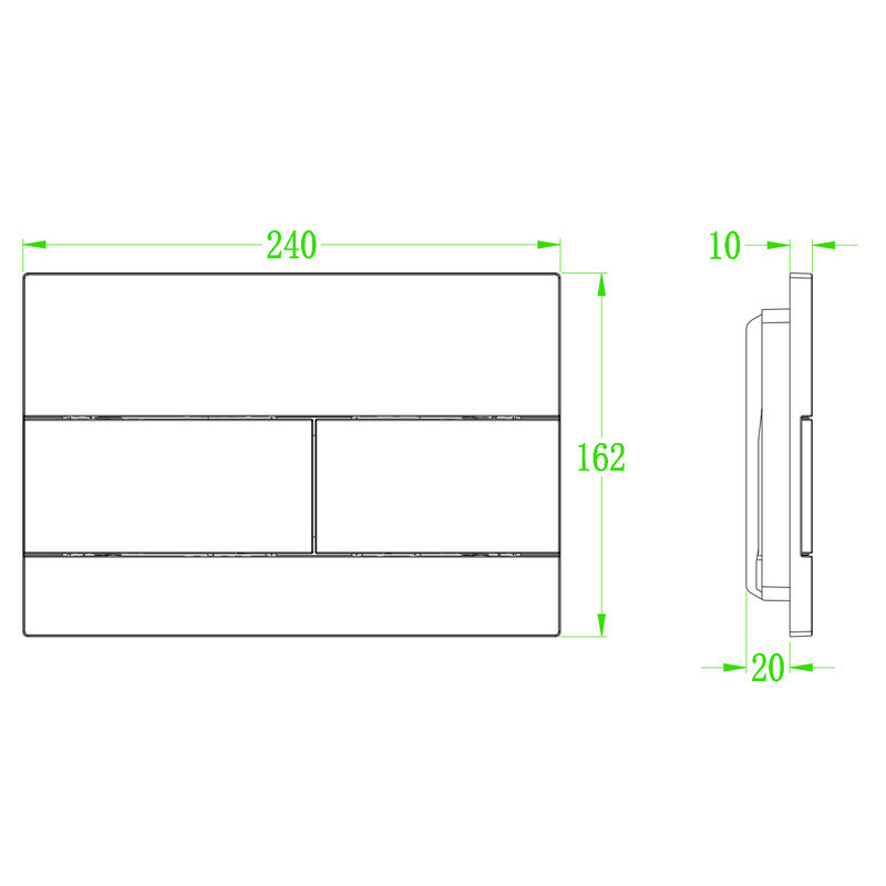 Панель змиву Koer KT-0603-01 240x160x10mm пластикова, кнопка лінійна   ( KR5319 ) 29958 Харків - фото 3