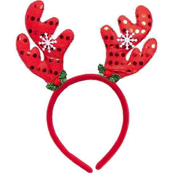 Обідок новорічний "Оленячі роги" 2502(Red) червоний Вінниця