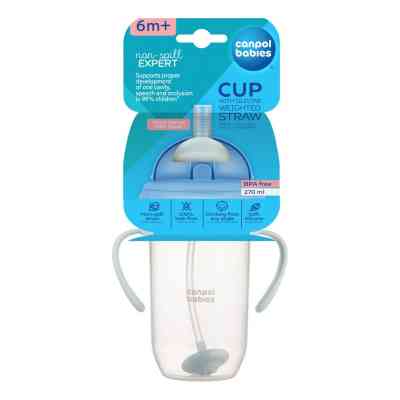 Поїльник-непроливайка Canpol babies з трубочкою і обтяжувачем, 270 мл, зелена (56/623_gre) Вінниця