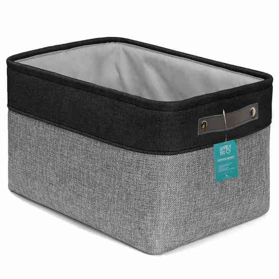 Корзина Органайзер Lovely Svi для зберігання білизни, одягу, косметики, дитячих іграшок 38×28×24 – Сіро- чорний Київ