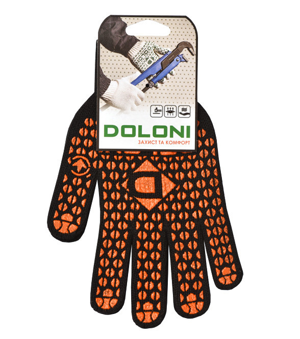 Перчатки трикотажные защитные с ПВХ рисунком Doloni Стандарт 10316 р.10 Ровно - изображение 4