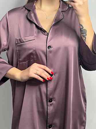 Женская ночная рубашка удлиненная шелковая XL Мокко Харьков