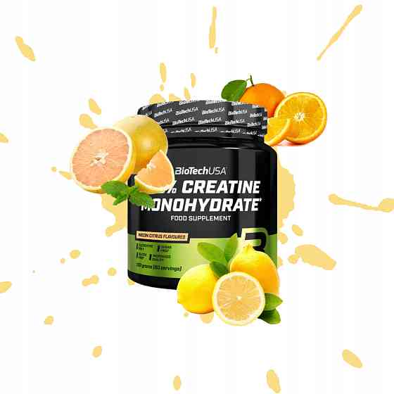 Креатин моногідрат Biotech 100% Creatine Mono 300g (Neon citrus) Луцьк