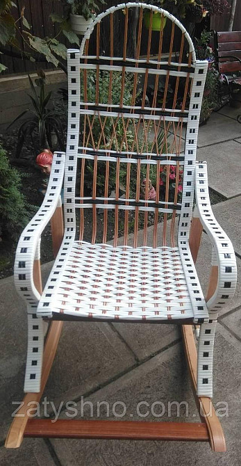 Кресло качалка плетеная белая складная Киев - изображение 7