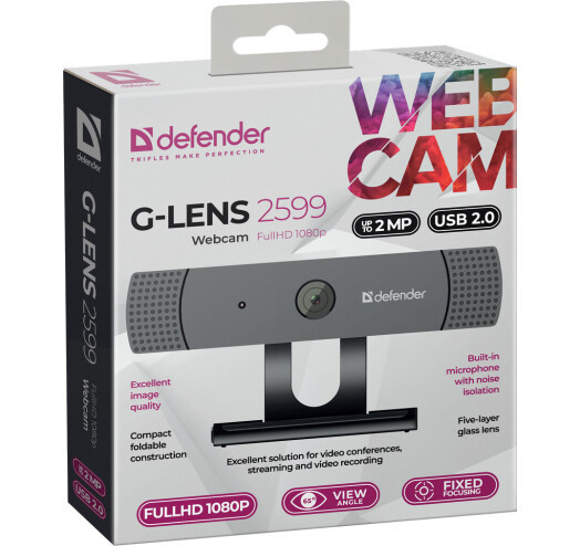 Web камера Defender G-lens 2599 FullHD 1080p 2mp з прищіпкою Вінниця - фото 7