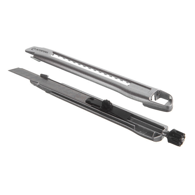 Ніж сегментний, 9 мм, металевий, посилений, гвинтова фіксація INTERTOOL HT-0509 Київ - фото 4