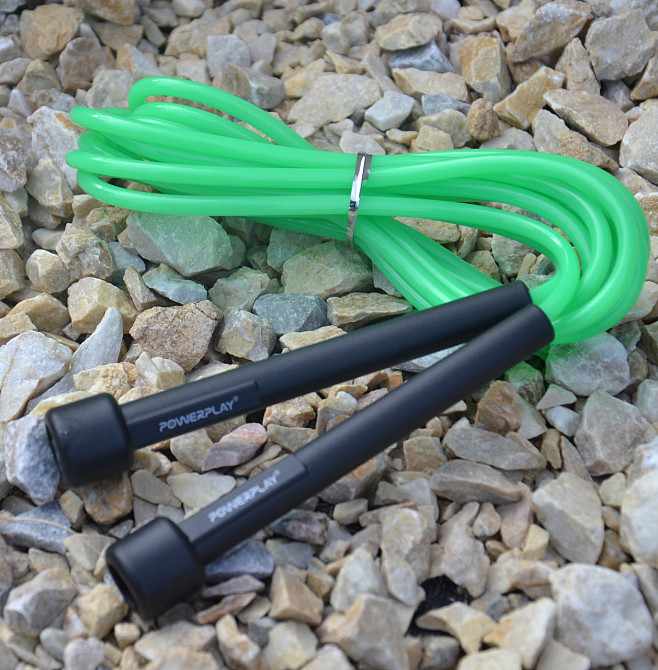 Скакалка PowerPlay 4201 Basic Jump Rope Зелена (2,8m.) Луцк - изображение 4