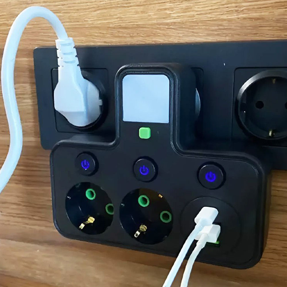 Мережевий фільтр з підсвічуванням 2500Вт,2 розетки,2хUSB+Type-C,HG-275 Київ - фото 2