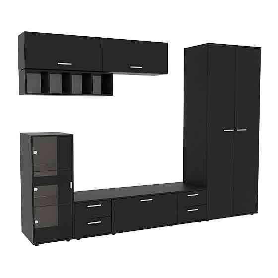 Стенка в гостиную Hugo-1, Антрацит, 2860х520х2120 Львов