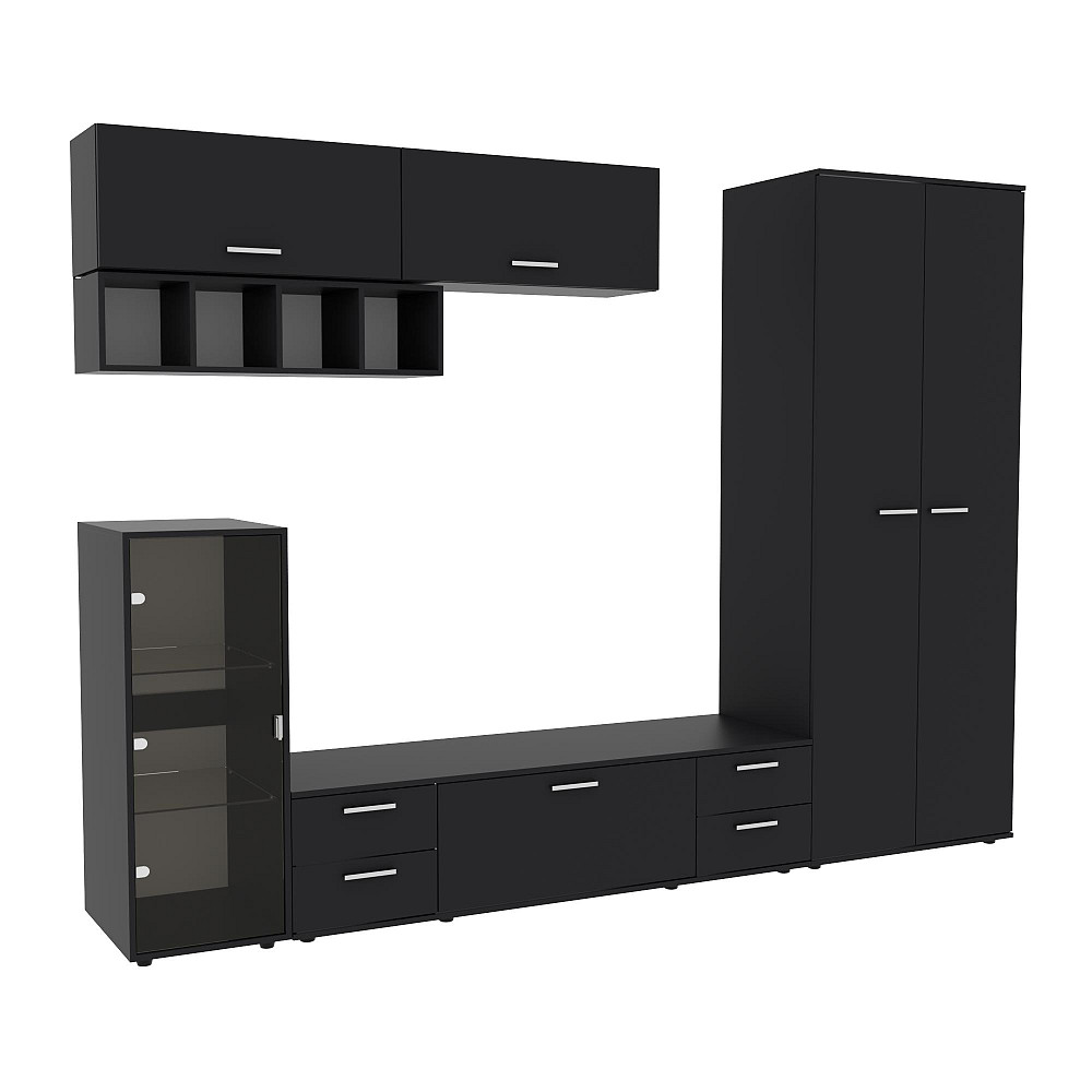 Стенка в гостиную Hugo-1, Антрацит, 2860х520х2120 Львов - изображение 1