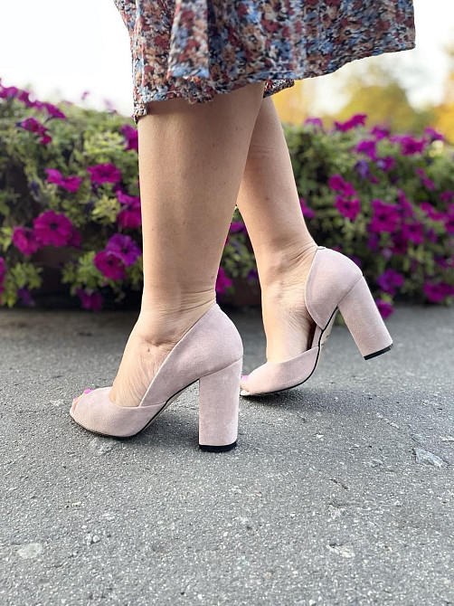 Туфлі жіночі SEE SEVEN пудра натуральна замша каблук 10 см (3535) Коломия - фото 2