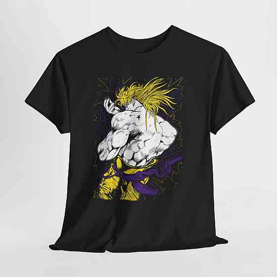 Футболка для хлопчика з аніме принтом Джоджо Бізарре Адвентуре Джотаро оверсайз (зріст від 165 до 180) Чорний AnimeJ0651m Дніпро