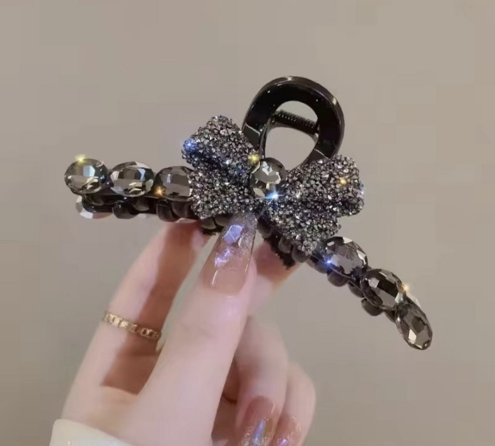 Заколка-крабік чорна Сміла - фото 1