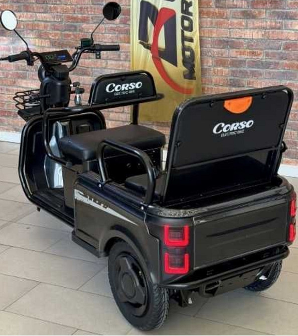 Електричний трицикл Corso SIG-8 1200W 72V/28Ah, 3 місця- Чорний. Харків - фото 3