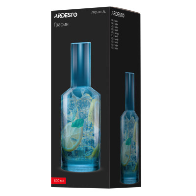 Графин Ardesto 800мл, боросилікатне скло, блакитний (AR2690GBL) Винница - изображение 7