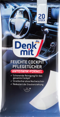 Denk mit , Вологі серветки для догляду за автомобілем 20шт Denkmit Feuchte Reinigungstücher für Autopflege Львів