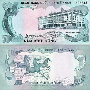 Vietnam South Вьетнам Южный - 50 Dong 1972 Pick 30 aUNC Полтава - изображение 1