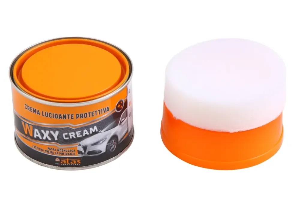 Полироль кузова автовоск Atas Waxy cream силиконовый 250мл с губкой Винница - изображение 1