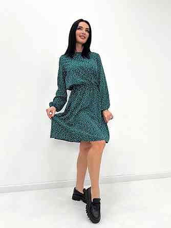 Женское платье в горошек с длинными рукавом Virginia батал Киев