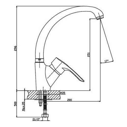 Змішувач для кухні HAIBA HANSBERG 011 шпилька Харків