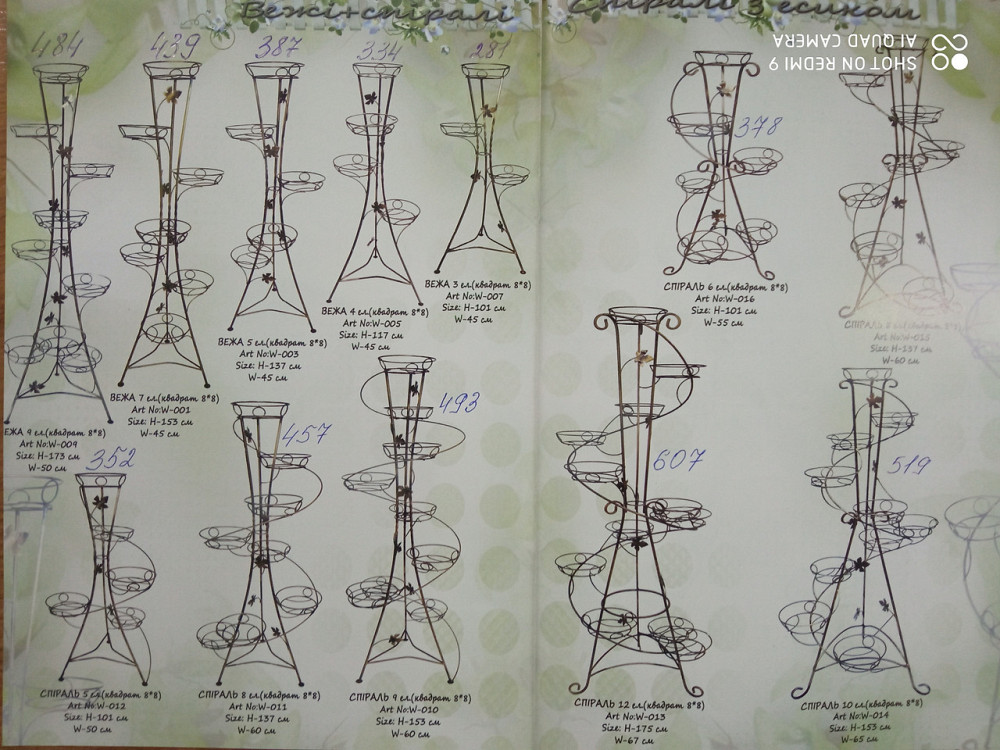 Подставка кованая для цветов «Сани» на 2 вазона, стойка под цветы, вазон Киев - изображение 10