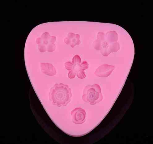 Молд маленький Цветочки 80 на 75 мм розовый Киев