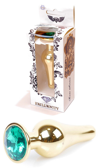 Анальная пробка Boss Series - Jewellery Gold BUTT PLUG Green, BS6400069 Sex Aura Киев - изображение 1
