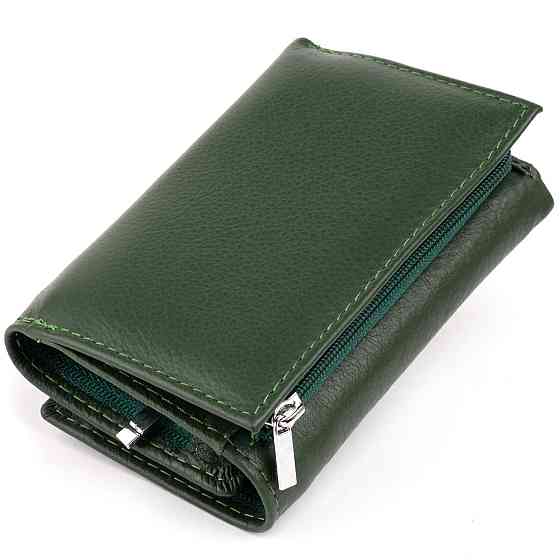 Горизонтальное портмоне из кожи унисекс на магните ST Leather 19332 Зеленое Киев