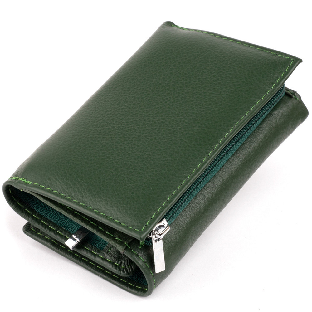 Горизонтальное портмоне из кожи унисекс на магните ST Leather 19332 Зеленое Киев - изображение 2