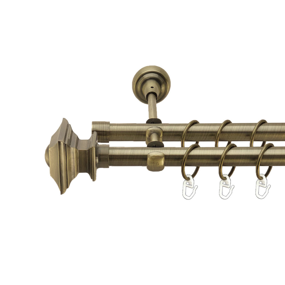 Карниз Orvit Борджеза металевий дворядний відкритий Антик 19\19 мм 200 см (4016363) Львів - фото 1