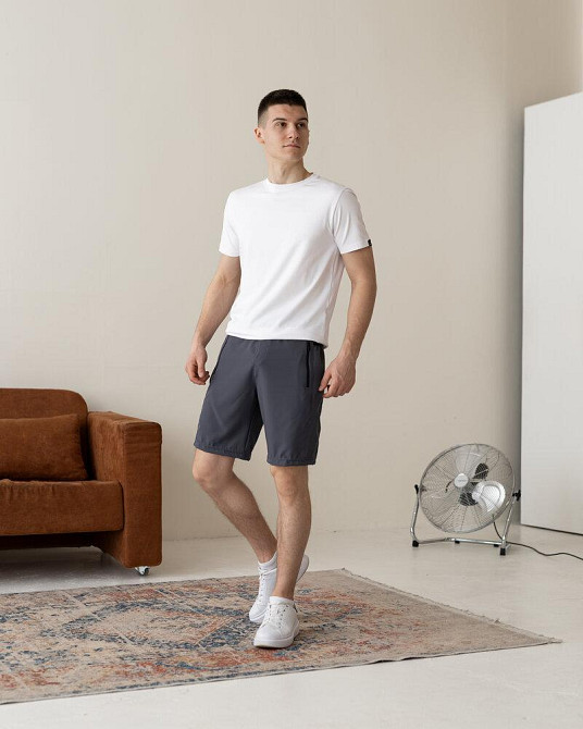 Темно-серые мужские шорты прямого кроя Pobedov Vil'nyy Киев - изображение 6