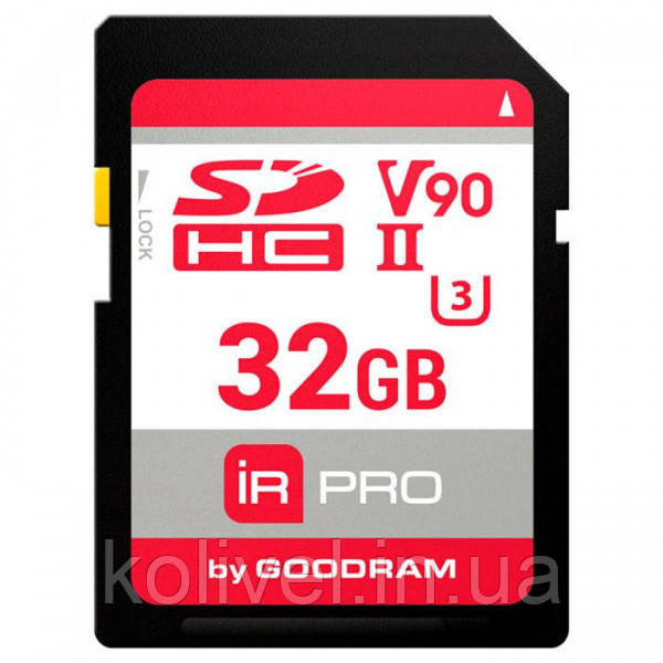 Memory card Secure Digital 32Gb GoodRAM IRDM PRO SDXC V90 UHS-II U3 Retail (IRP-S9B0-0320R11) Київ - фото 1