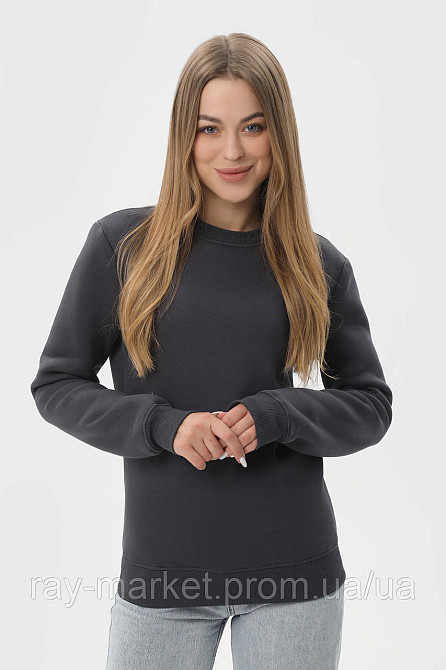 Світшот жіночий базовий утеплений RAY BASIC темно-сірий (U0301W-Dark Grey) Київ - фото 1