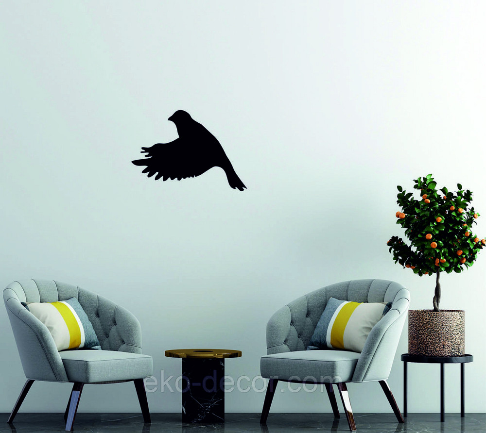 Декоративное настенное Панно «Птичка» Декор на стену(цена за 1шт) 30*21 см, Черный Киев - изображение 7