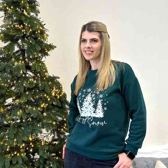 Женский свитшот с зимним принтом 