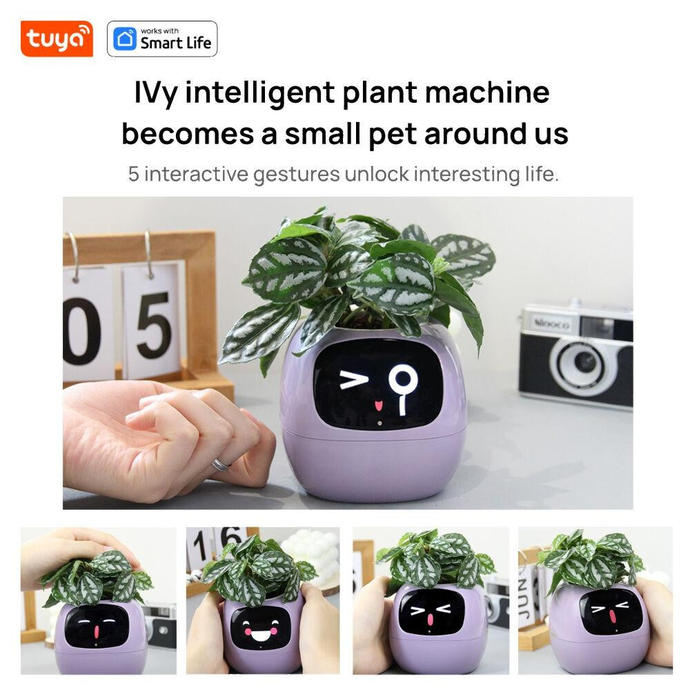 Інтерактивний розумний горщик для рослин Ivy Smart Planter Tuya AI, Purple Київ - фото 8