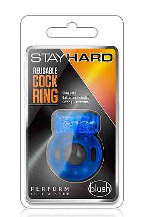 Ерекційне кільце Stay Hard синього кольору Sex Aura Київ
