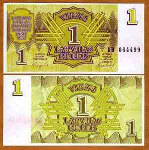 Латвія / Latvia 1 Rublis 1992 Pick 35 UNC Полтава