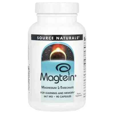 Мінерали Source Naturals Магній L-треонат, Magtein, Magnesium L-Threonate, 90 капсул (SNS-02485) Вінниця