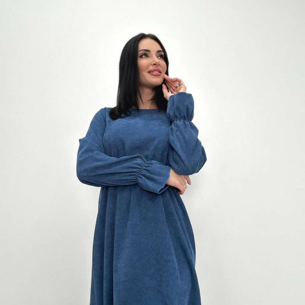 Вельветовое платье с завышенной талией Wesley 46-48, Трехнитка начес, Джинс Киев - изображение 3