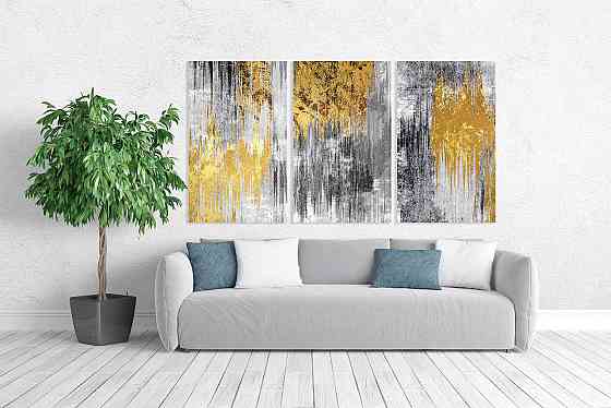 Модульна картина у вітальню/ спальню  Абстракція    ART-176_3A 100х150 см Київ