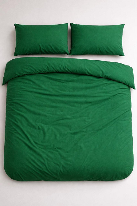 Підковдра на блискавці Ecotton двоспальна 175х215 см фланель з бавовни однотонна зеленого кольору Коломыя - изображение 1